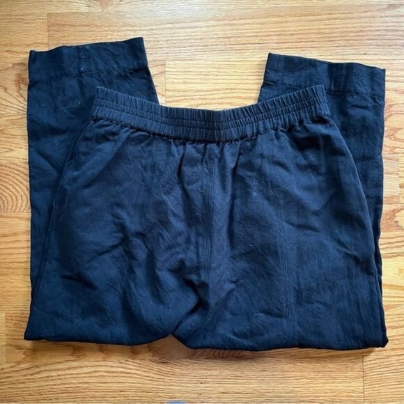 Apiece apart black linen blend drop waist pants size large - Picture 6 of 6
